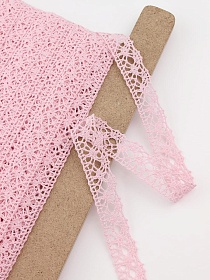 Кружево цв.нежно-розовый, ш.20мм, хлопок-90%, п/э-10%, рис.015/11