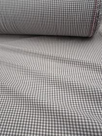Вареный (стираный) хлопок "Мелкая клетка" цв.темно-серый, ш.2.5м, хлопок-100%, 115гр/м.кв