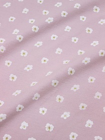 Теплый хлопок "Цветочный ряд" цв.бледный розово-сиреневый, ш.1.50м, хлопок-100%, 160гр/м.кв