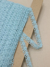 Кружево цв.светло-голубая бирюза, ш.12мм, хлопок-90%, п/э-10%