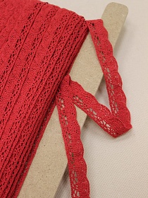 Кружево цв.красный, ш.19мм, хлопок-90%, п/э-10%#005290