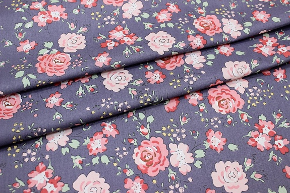 Сатин "Фания" цв.фиолетово-серый, ш.1.60м, хлопок-100%, 110гр/м.кв