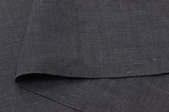 Лен костюмный с эффектом мятости цв.Мокрый асфальт, ш.1.45м, лен-100%, 190гр/м.кв