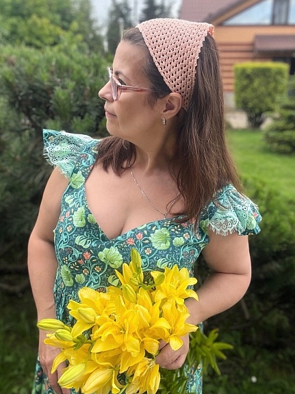 Платье из сатина "Цветочное забвение"