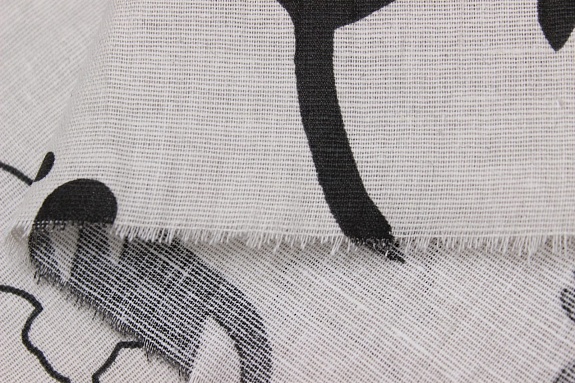 Полулен "Игривая кошечка" цв.топленое молоко, СОРТ2, ш.1.5м, лен-30%, хлопок-70%, 146гр/м.кв