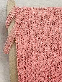 Кружево цв.лососевый, ш.22мм, хлопок-90%, п/э-10%