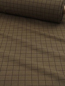 Теплый хлопок "Клетка" цв.т.зеленый хаки, ш.1.5м, хлопок-100%, 160гр/м.кв
