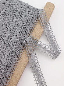 Кружево цв.серый, ш.19мм, хлопок-90%, п/э-10%, рис.047/7