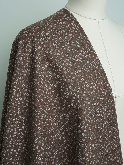 Теплый хлопок "Воздушные лютики" цв.кофейный, ш.1.45м, хлопок-100%, 150гр/м.кв