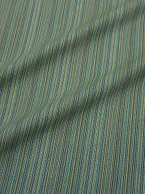 Мерный лоскут (ткань в отрезах) - Пестрядь этнограф. под домоткань "Зеленый меланж - полоска", ш.1.5