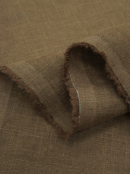 Лен костюмный с эффектом мятости цв.Бежево-коричневый, ш.1.45м, лен-100%, 190гр/м.кв