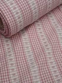 Вареный (стираный) хлопок "Вышивка-цветочки" цв.темная роза, ш.2.5м, хл-100%, 150гр/м.кв