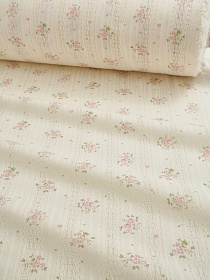 Фактурный хлопок "Кокетка - цветочки" цв.ванильный, (комп), ш.1.45м, хл-100%, 60гр/м.кв