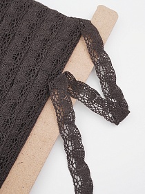 Кружево цв.темный шоколад, ш.19мм, хлопок-90%, п/э-10%, рис.110/10