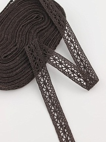 Кружево цв.темный шоколад, ш.15мм, хлопок-90%, п/э-10%, 10м, рис.099/10