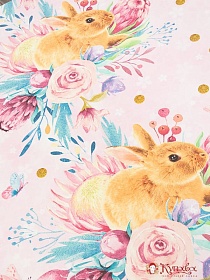 Перкаль "Весенний зайка", ш.1.5 м, хлопок-100%, раппорт-63см
