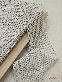 Кружево цв.серо-бежевый, ш.83мм, хлопок-90%, п/э-10%