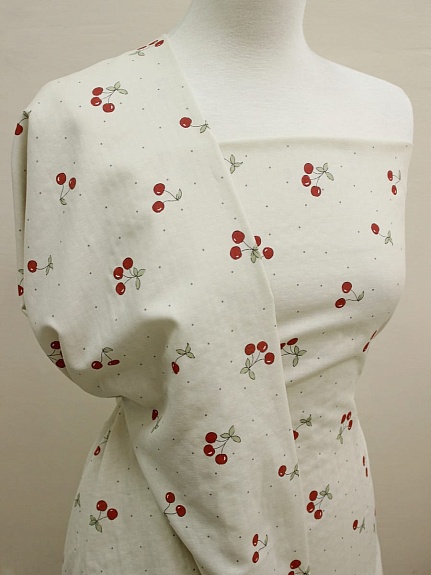 Муслин Премиум двухслойный гладкий "Сладкая вишенка", ш.2.45м, хлопок-100%, 130гр/м.кв