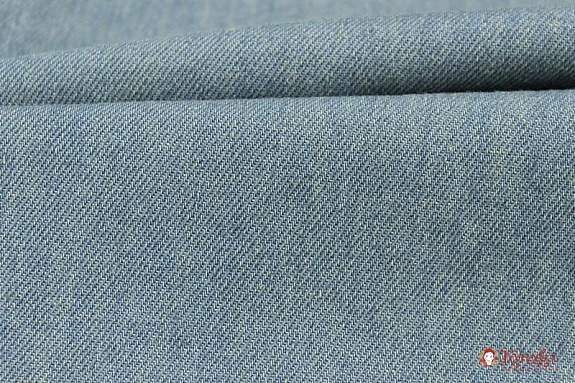 Плотная джинсовая ткань цв.Лазурно-серый винтаж, СОРТ2, ш.1.5м, хлопок-95%, п/э-5%, 310гр/м.кв(О)