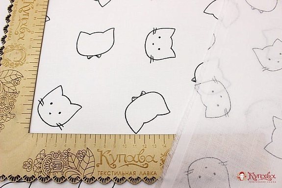 Муслин двухслойный "Котики", ш.1.35м, хлопок-100%, 100гр/м.кв