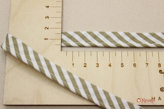 Кант отделочный (широкая полоска) цв.оливково-серый-2, ш.15мм/3мм, хлопок-100%