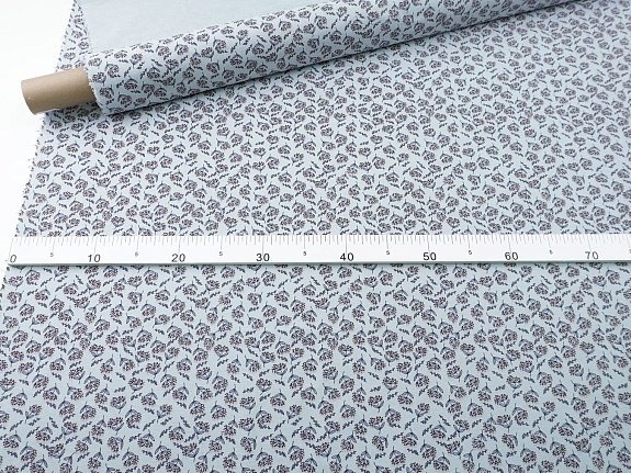 Теплый хлопок "Душистые соцветия" цв.св.серо-голубая дымка, СОРТ2, ш.1.5м, хлопок-100%, 160гр/м.кв