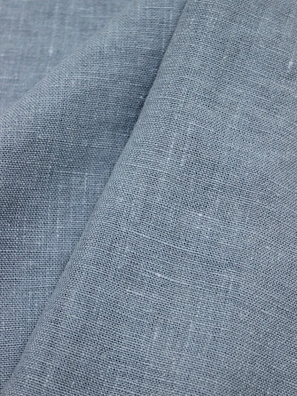 Лен костюмный с эффектом мятости цв.Серо-бирюзовый винтаж-2, ш.1.45м, лен-100%, 250гр/м.кв