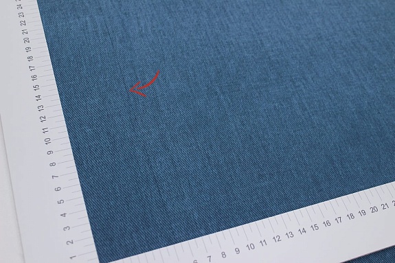 Брак(уценка) Джинс с ворсом цв.Темный лазурно-синий, ш.1.5м, хлопок-100%, 330гр/м.кв