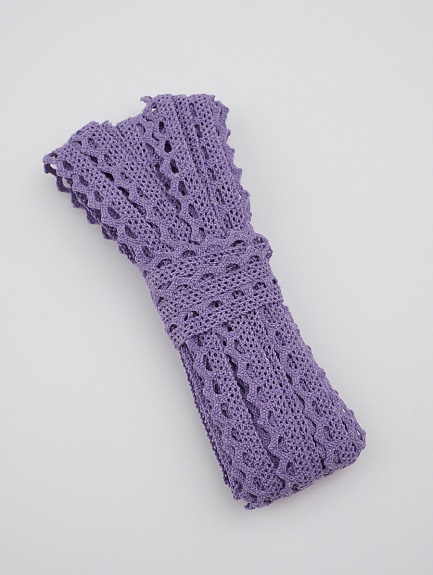 Кружево цв.лавандовая дымка, ш.10мм, хлопок-90%, п/э-10%, 10м