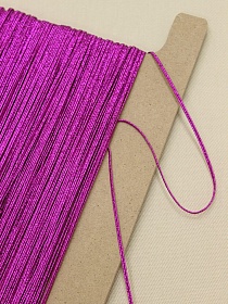 Шнур отделочный Сутаж из металлизированной нити, цв.фуксия с люрексом, 2.5мм