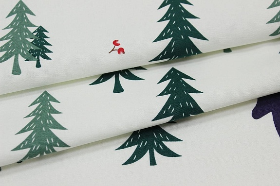 Интерьерный хлопок "Скандинавский лес", ш.1.5м, хл-100%, 230гр/м.кв, раппорт 49см