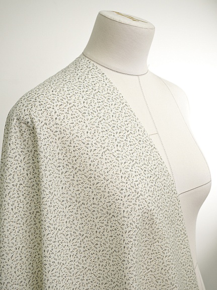 Импорт. хлопок (ситец) "Очень мелкие синие цветы на молочном", ш.1.56м, хлопок-100%, 80гр/м.кв