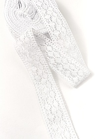 Кружево цв.белый, ш.38мм, хлопок-90%, п/э-10%, 10м, рис.164/1