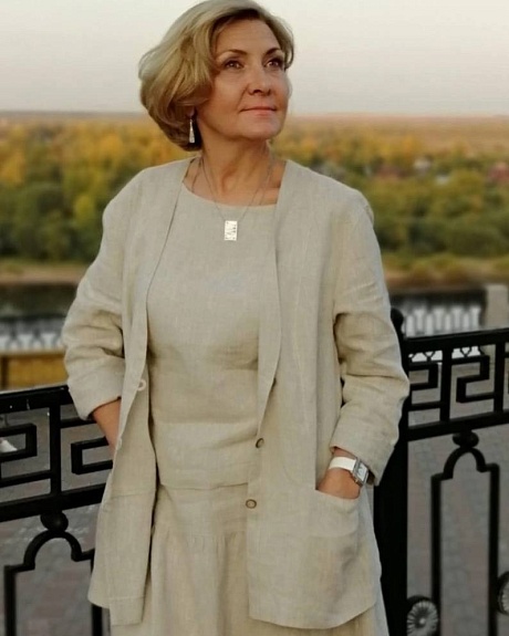 Жакет, юбка и топ из 100% Льна