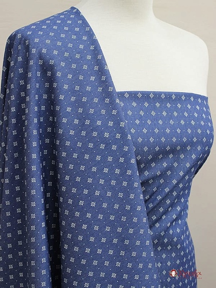 Джинсовая ткань "Звездочки-снежинки на джинсе", ш.1.49м, хл-85%,п/э-15%, 140гр/м.кв