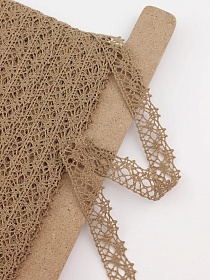 Кружево цв.песочно-коричневый, ш.20мм, хлопок-90%, п/э-10%, рис.015/9