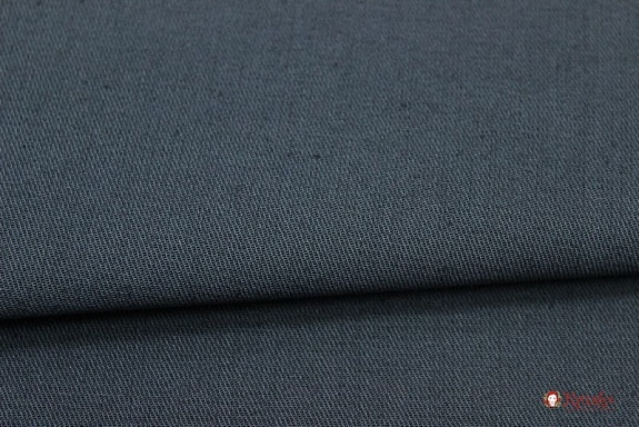 Саржа цв.Темно-серый с синим оттенком-2, ш.1.5м, хлопок-100%, 260гр/м.кв