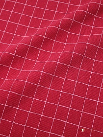 Брак(цена снижена) Пестрядь "Крупная клетка (20*18 мм)" цв.малина, ш.1.40м, хл-95%, п/э-5%