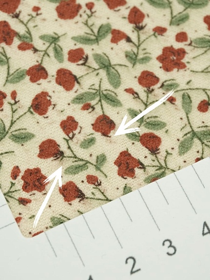 Теплый хлопок "Темно-терракотовые лютики на св.телесно-бежевом", СОРТ2, ш.1.5м, хл-100%, 160гр/м.кв