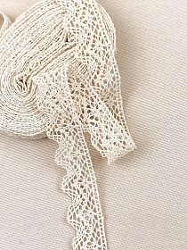 Кружево цв.суровый, ш.32мм, хлопок-100%, 10м, рис.031/3