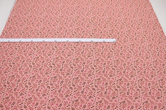 Теплый хлопок "Осенние краски" цв.коралловый св.розовый, ш.1.46м, хлопок-100%