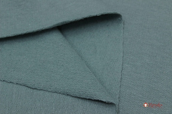 Футер 2-х нит. начес цв.Голубая ель, СОРТ2, ш.2.14м (1.07м*2, чулок), Карде/Ое,хлопок-90%,п/э-10%