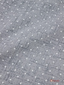 Рогожка "Белый горох на сером меланже №5", ш.1.5м, хлопок-100%, 165гр/м.кв