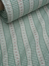 Брак(уценка) Вареный (стираный) хлопок "Вышивка-цветочки" цв.зеленый, ш.2.5м, хл-100%, 150гр/м.кв