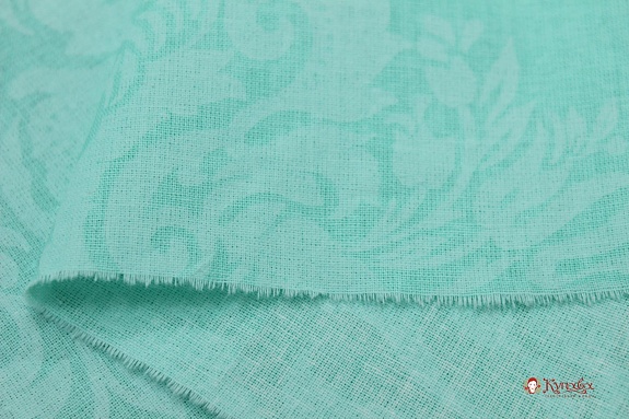 Поплин Коллекция "Набивной жаккард" цв.яркая мята, ш.2.2м, хлопок-100%, 110гр/м.кв