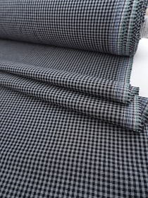 Вареный (стираный) хлопок "Мелкая клетка" цв.черный/серый, ш.2.5м, хл-100%, 115гр/м.кв