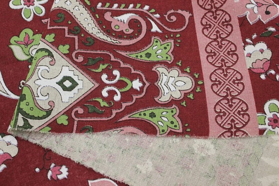 Полулен "Шанита", цв.бордовый, СОРТ2, ш.1.5м, лен-30%, хлопок-70%, 145гр/м.кв