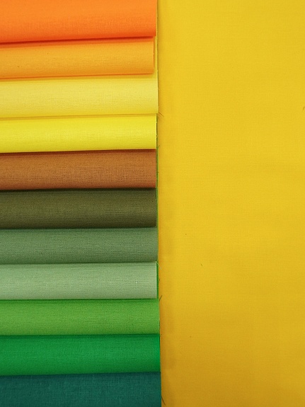 Набор тканей для рукоделия "Бязь однотонная: жёлто-зелёная гамма", 45*30 см, 12 шт