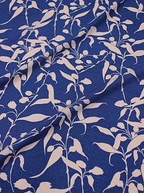 Мерный лоскут (ткань в отрезах) Креп-вискоза с эфф. жатости "Лелея" цв.т.синий-2, СОРТ2, ш.1.45м, вискоза-100%, 110гр/м.кв