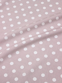 Штапель "Белый горох (9мм)" цв.розово-бежевая дымка, ш.1.45м, вискоза-100%, 90гр/м.кв.